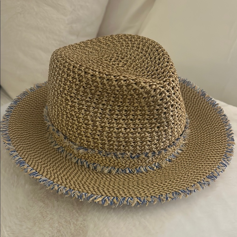 Eric Javits Brown and Blue Woven Hat